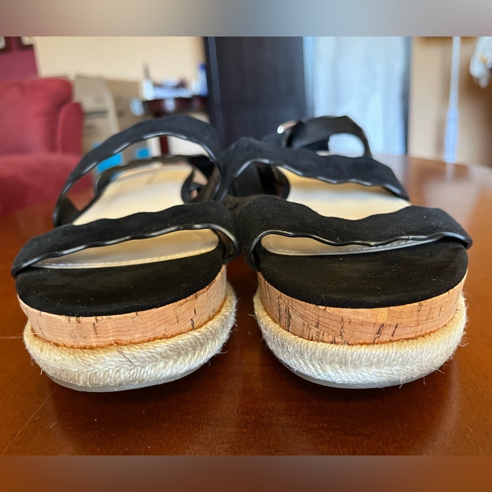 Marc Fisher Espadrilles / Wedges / Platforms Suede Leather, Ankle Strap Black 10 - Picture 6 of 11